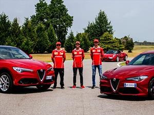 Pilotos de F1 se divierten en un Alfa Romeo Giulia Quadrifoglio