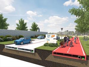 Carreteras hechas de plástico con botellas de PET