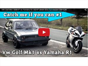 Yamaha R1 Super Bike vs Volkswagen Golf de 1,000 Hp