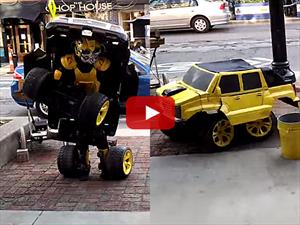 Video: Hombre Transformer que se hace auto y rueda de verdad