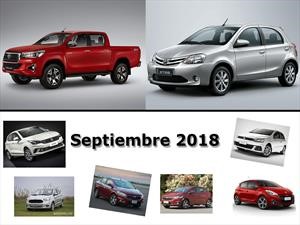 Los 10 autos más vendidos en Argentina en septiembre de 2018