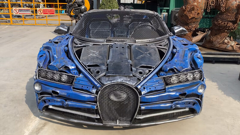 Este Bugatti Chiron hecho con chatarra es toda una obra de arte