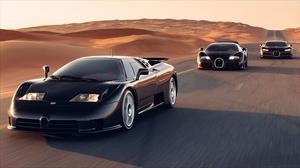 Bugatti reúne a sus tres últimos hiper autos en Dubai
