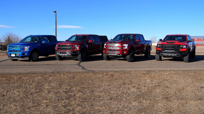 RAM TRX vs Ford F-150 vs Raptor vs Shelby Super Snake, duelo de super camionetas
