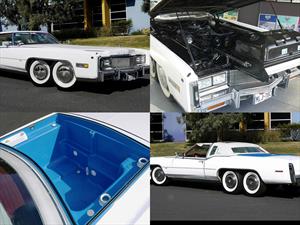 Un Cadillac Eldorado de 1977 con ocho ruedas y un jacuzzi