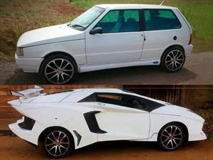 Voluntarioso del tuning convierte un FIAT Uno en un Lamborghini