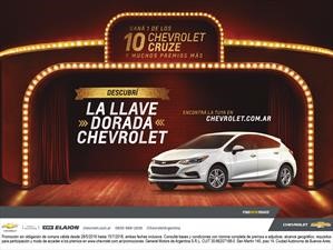 La llave dorada, tu oportunidad de ganarte un Chevrolet Cruze