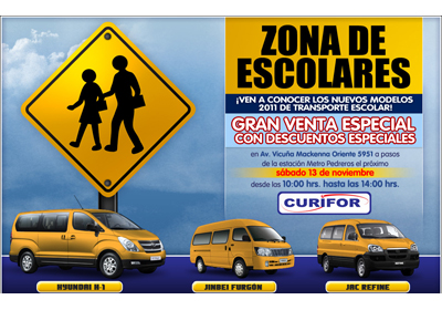 Curifor: Gran venta especial Transporte Escolar