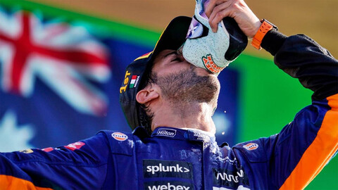 Shoey, el festejo de Ricciardo encanta en la F1