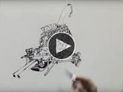 Video: Increíble artista coreano dibuja motores a mano alzada