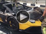 Un Lamborghini Aventador se incendia en Dubai